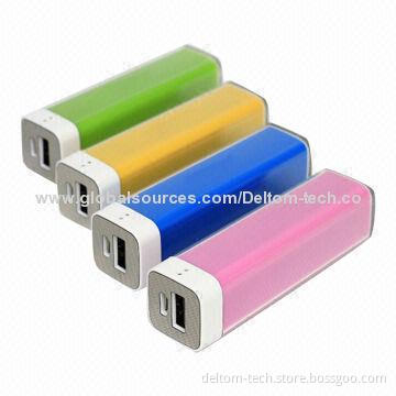Hot Sale Lipstick Power Banks with 2,000mAh Capacity, 5V/1A Input